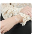 Rose Gold Plated Palm Shaped Silver Bracelet BRS-31-RO-GP